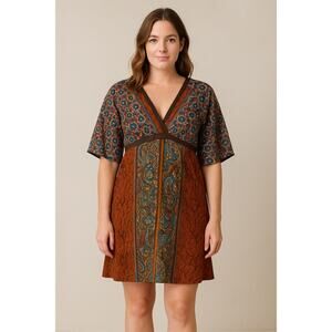 JAX Silk Dress Size 14 Black White Abstract Print Sleeveless Cocktail Party